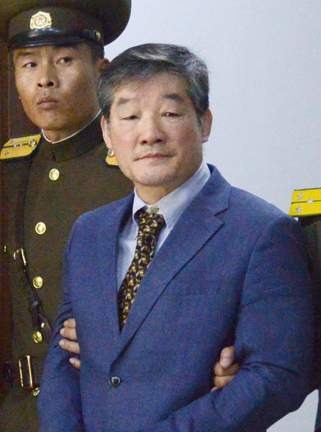 2016年4月29日，北韓平壤，美籍韓國人金東哲出庭接受審判。他因陰謀顛覆國家罪和間諜罪判處10年勞動教育。（東方IC）