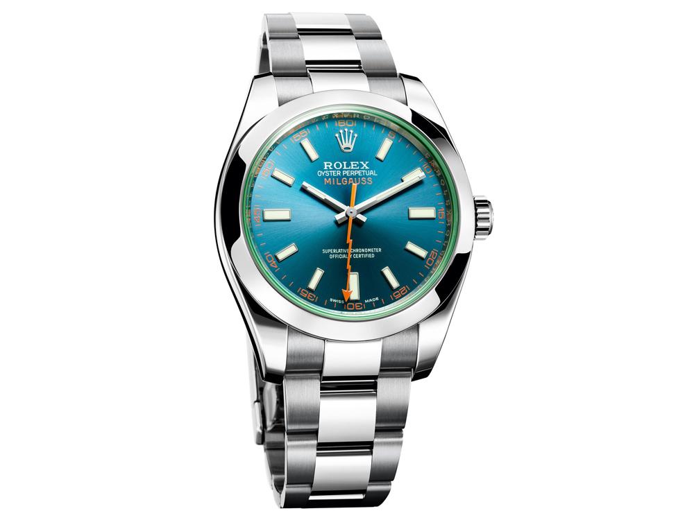 ROLEX的MILGAUSS抗磁錶以傳統的軟鐵內襯方式來防磁，抗磁能力為1000高斯。