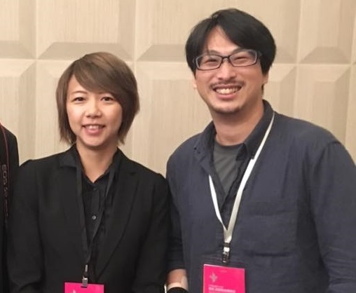 總統蔡英文去年520就職國宴，黃于倩（左）與林育良（右）在現場負責攝影工作。（總統府提供）