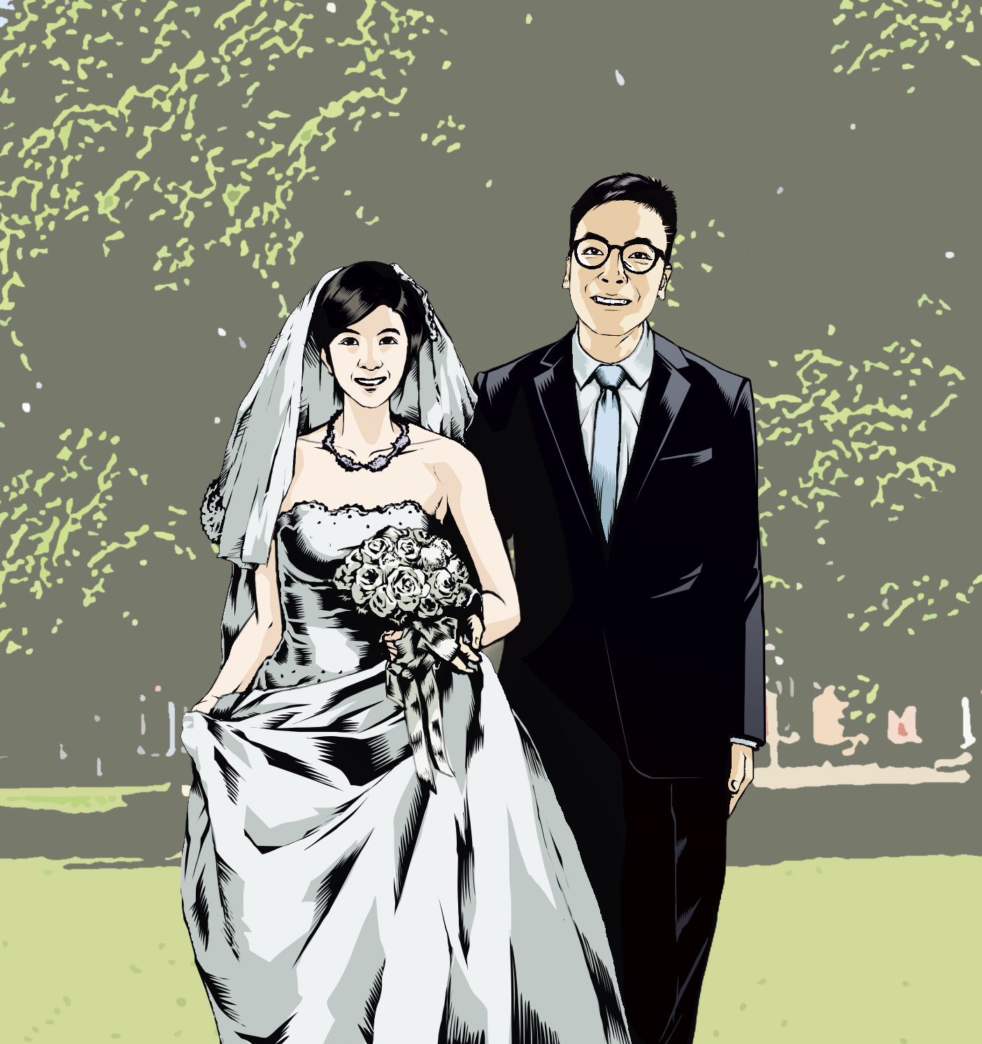 林飛帆與林雅萍已拍完婚紗,將在今年6月完婚。(模擬畫面)