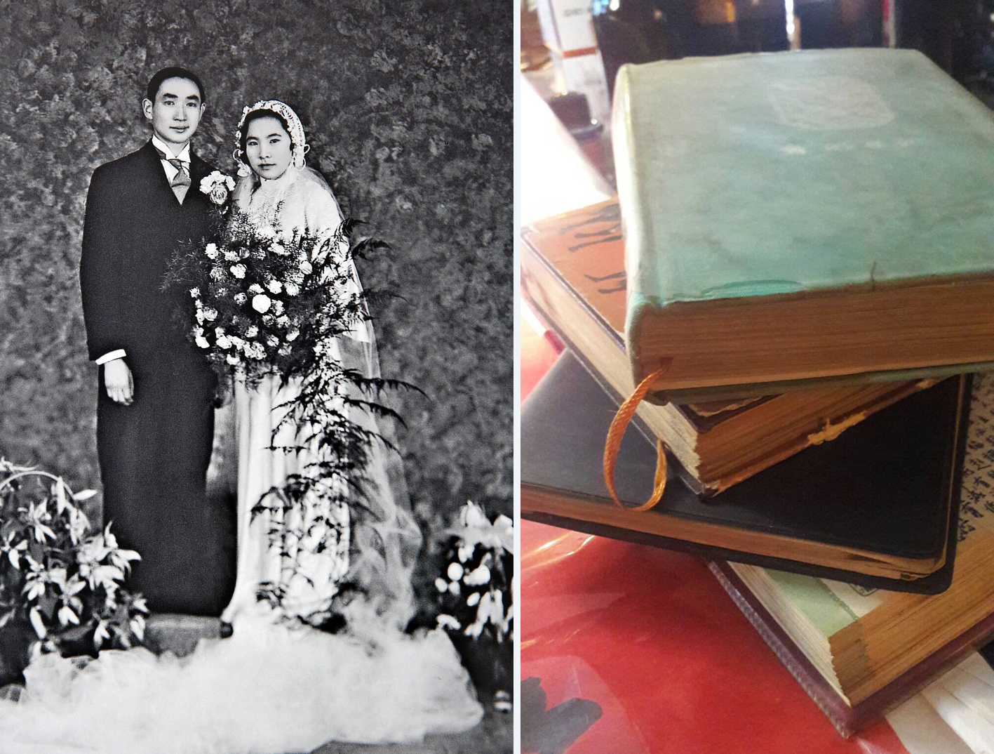 最近翻起父母的遺物，嚴凱泰相當有感觸，像父親的日記（右）。