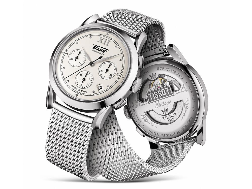 TISSOT Heritage 1948/機芯:自動上鍊機芯/功能:時、分、秒、日期顯示;計時碼錶功能/建議售價:NT$ 48,700