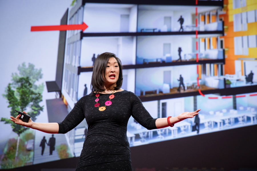 建築師Grace Kim在Ted演說，提倡共居生活。（翻攝Ted）
