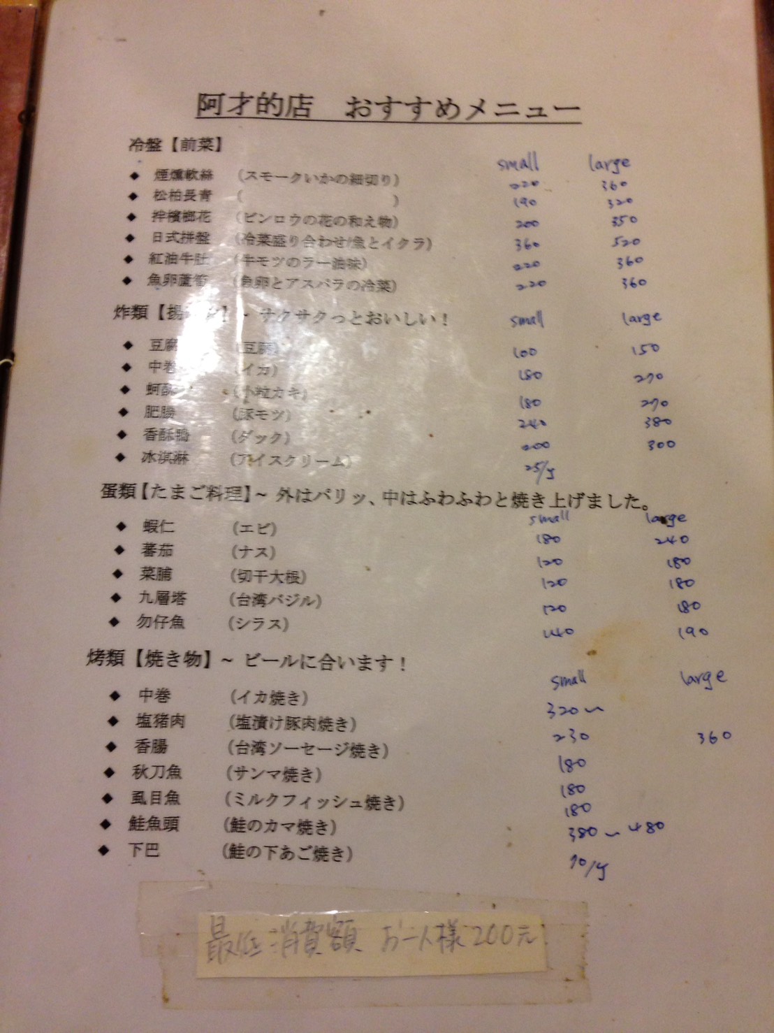 日本常客幫翻譯菜單,後來才知道對方是日商駐台分公司的高層。