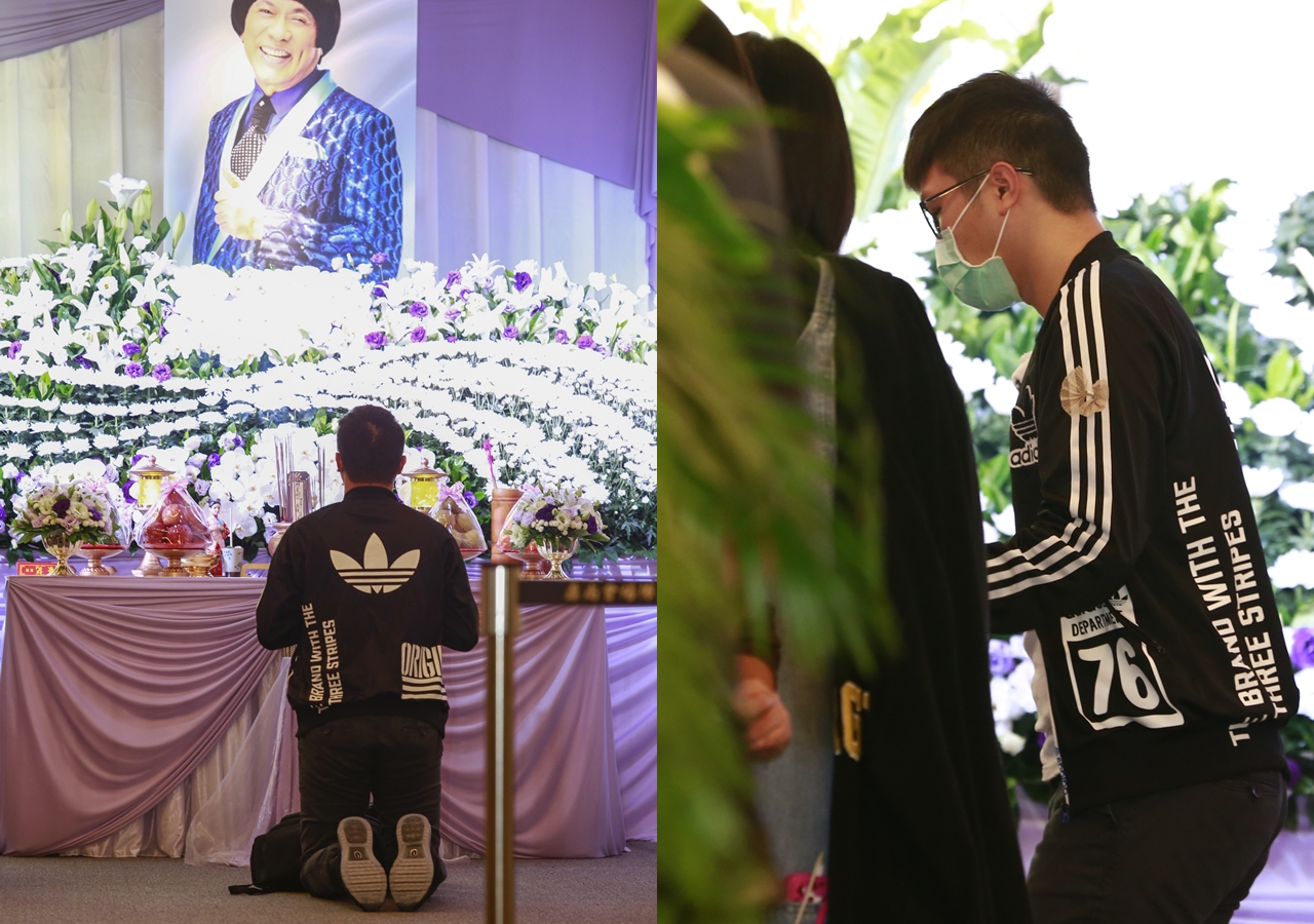 豬哥亮很寵小兒子，在國外念書的他，趕回台灣拜別父親，這也是謝佑昀首度現身鏡頭前。