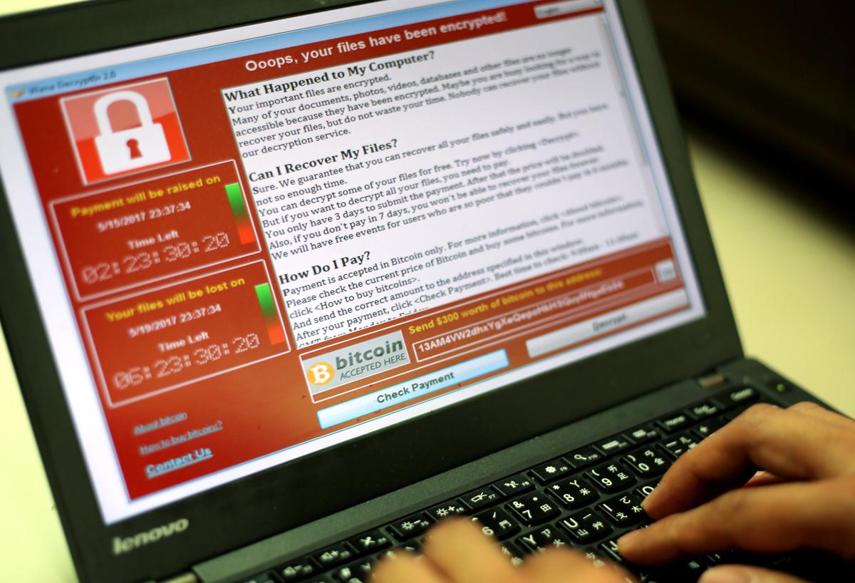 名為「想哭」（WannaCry）的勒索病毒在全球肆虐，上百個國家遭到攻擊。(圖：東方IC)