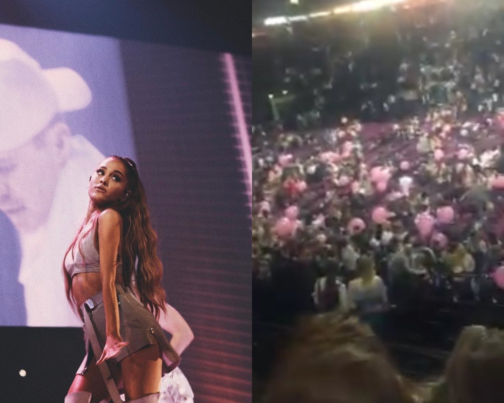 美國鐵肺小天后亞莉安娜在英國舉辦演唱會，發生爆炸事件，造成19死59傷。（合成照片，左翻攝亞莉安娜IG，右為網路圖片）