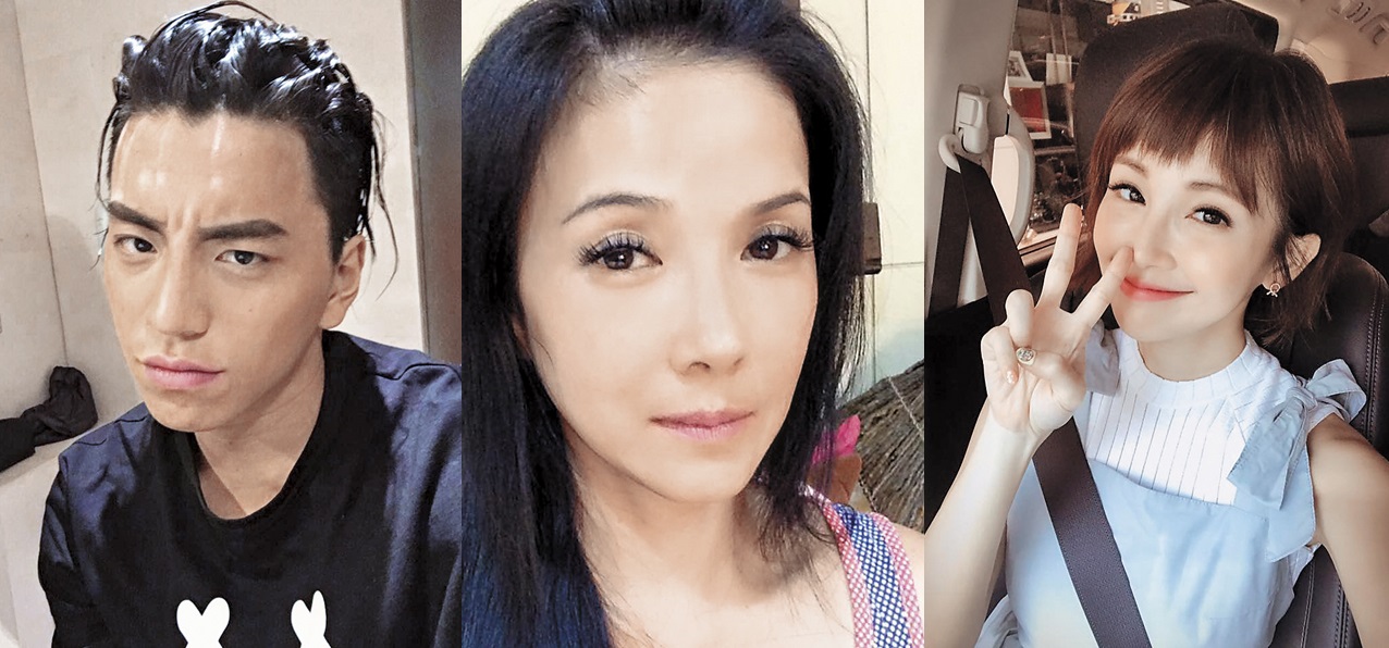 王大陸（左起）、丁國琳、鍾欣怡都曾與製作人爆出曖昧情，最終結為連理的只有鍾欣怡與孫樂欣這對。（翻攝網路）