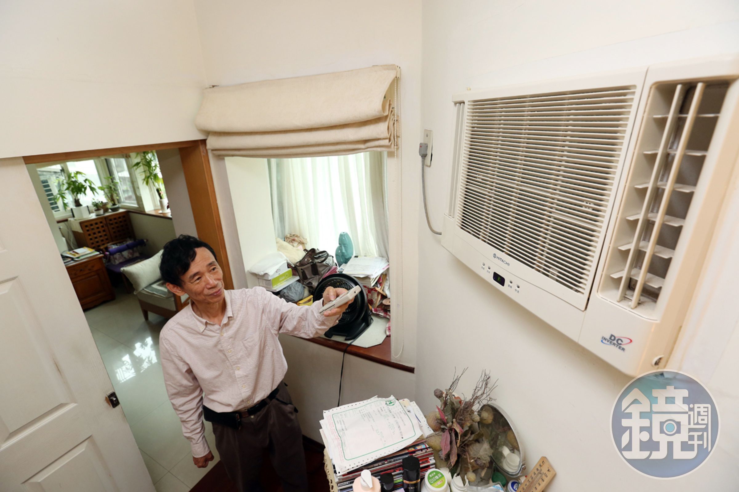 冷氣機是夏季最容易讓帳單暴走的吃電貨。圖為省電達人范植正