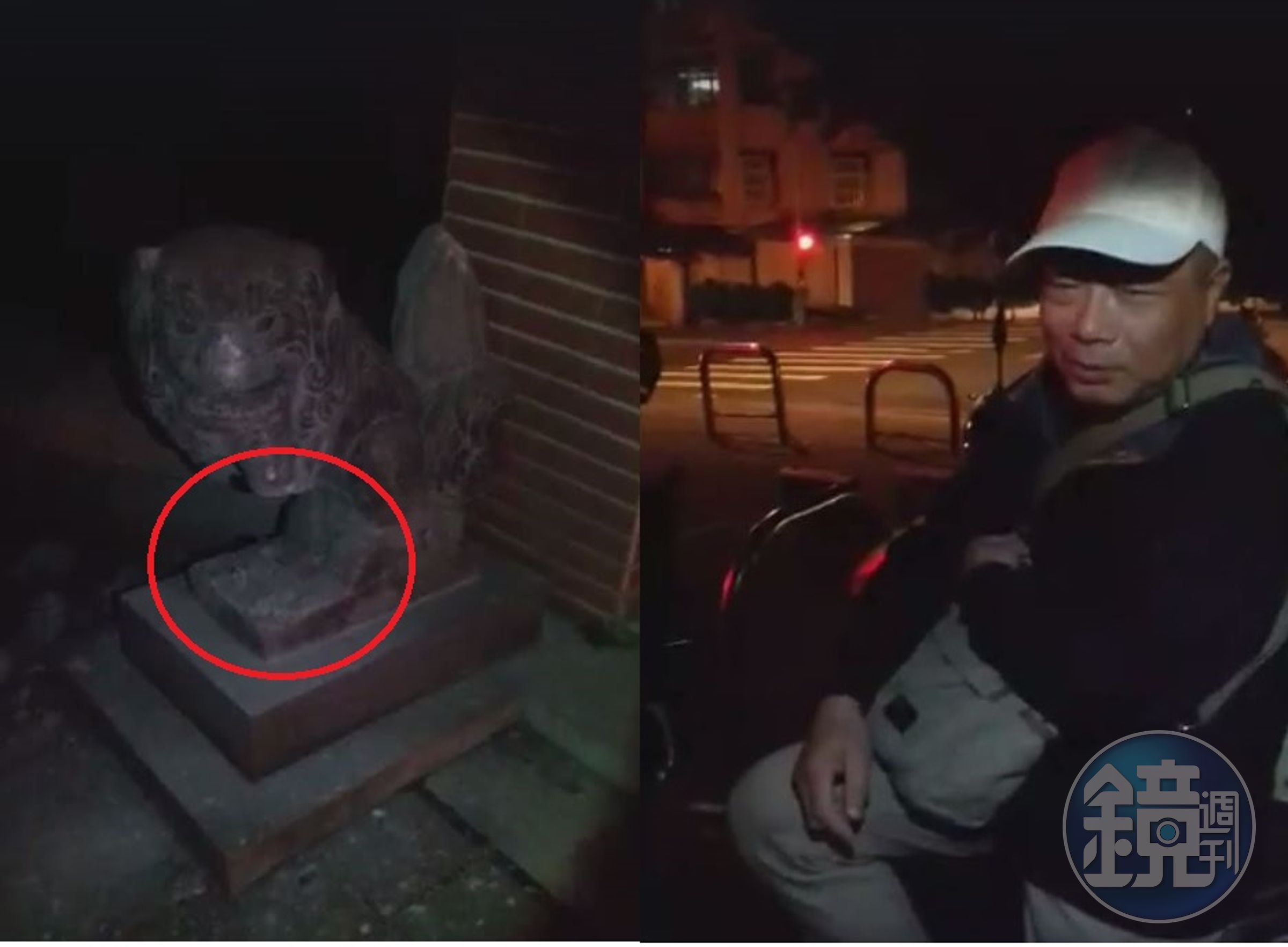 李承龍坐在機車上直播，解釋自己犯毀損案的緣由。