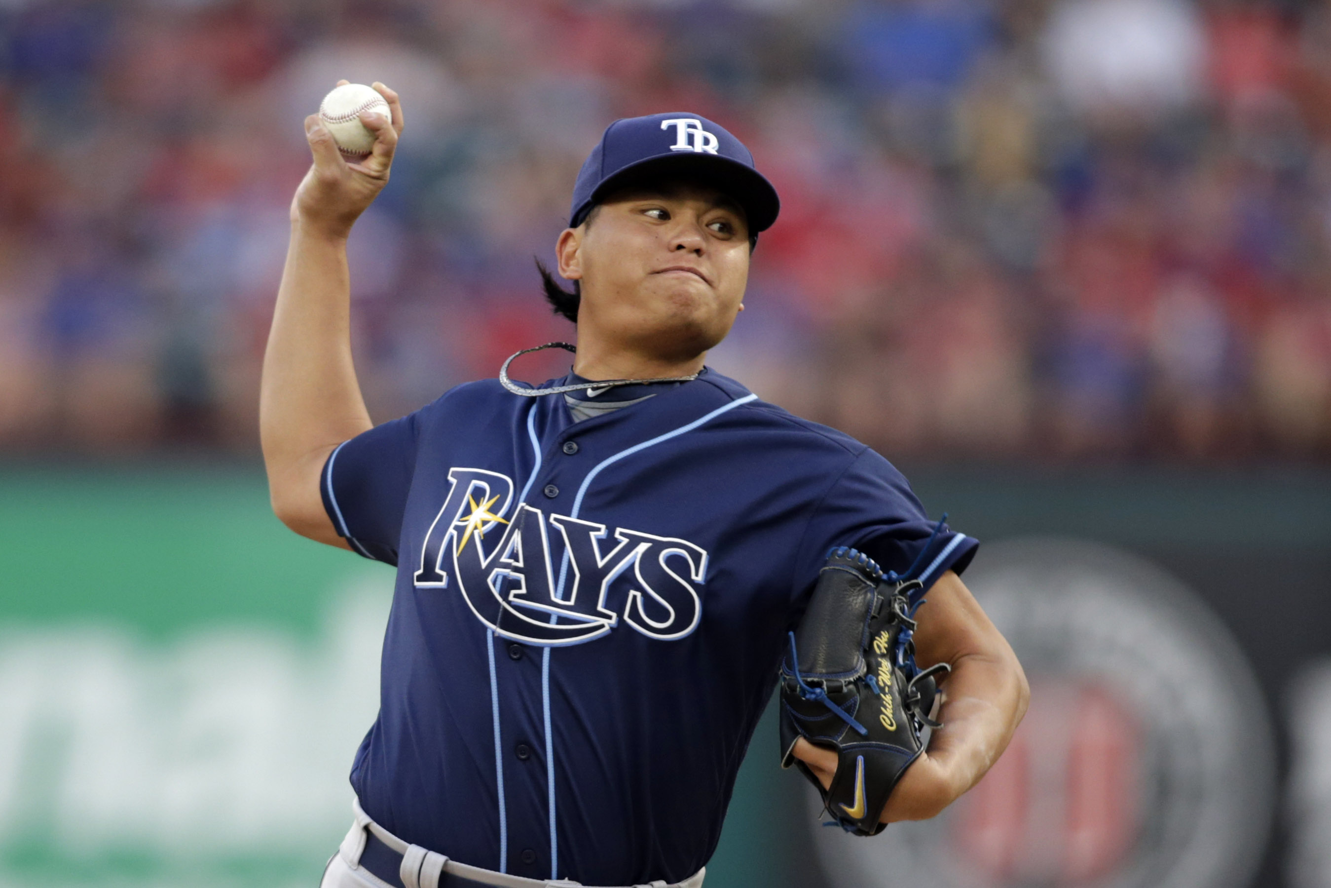 今天是胡智為在大聯盟第三次的登板，前兩次我們都看到他那顆犀利的變速球，今天還是一樣的情況。