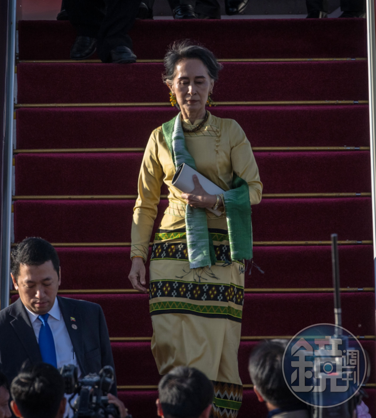 翁山蘇姬領導下的緬甸，難以吸引西方資金前來，如今轉而靠攏中國。圖為翁山蘇姬5月13日至北京參加「一帶一路」高峰論壇。（東方IC）