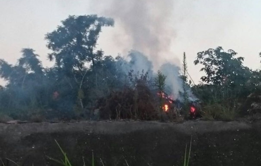 西螺垃圾掩埋場起火燃燒情形。