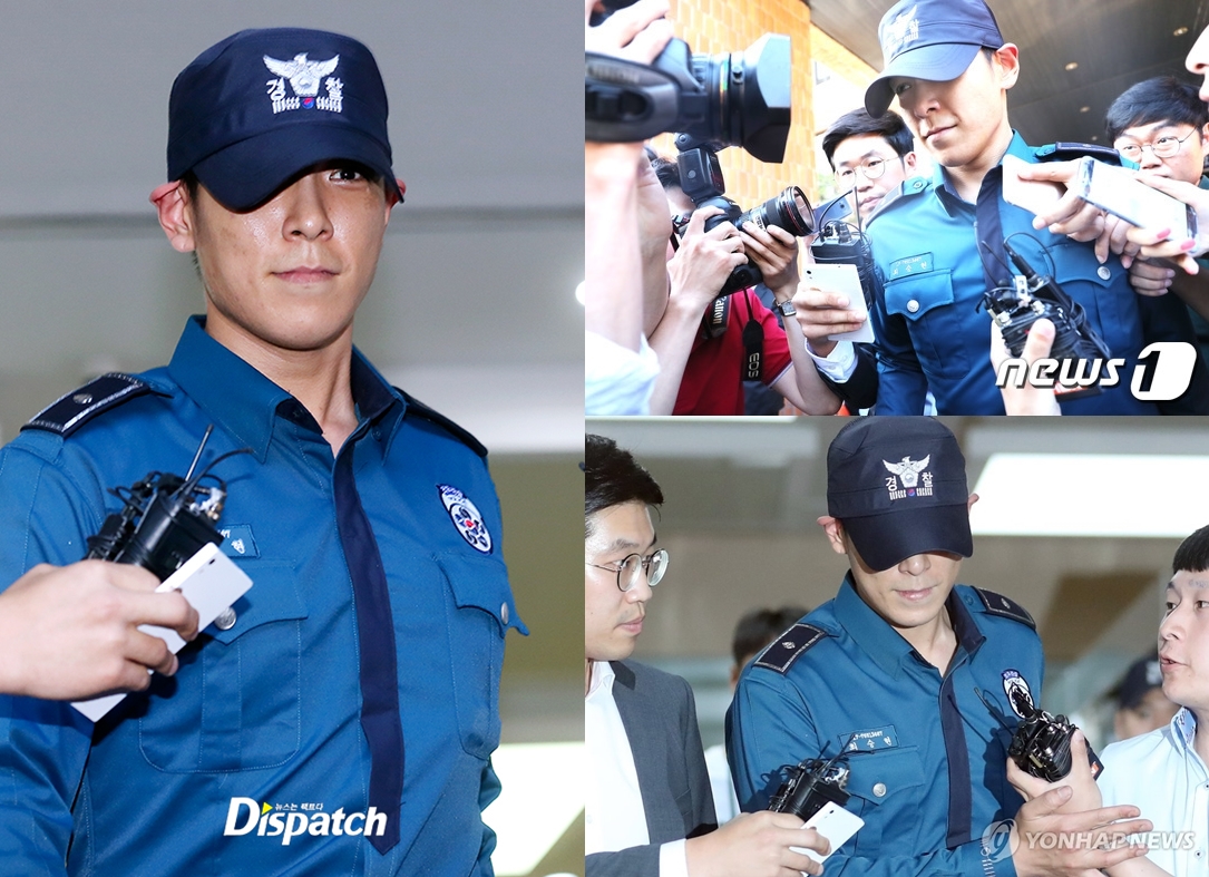 BIGBANG成員T.O.P涉呼麻，今被義警隊開除，將被分配到其他單位服役。（翻攝韓網）