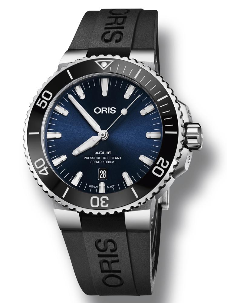 ORIS Aquis /功能:時、分、秒、日期顯示/機芯:自動上鍊機芯/建議售價:NT$50,000