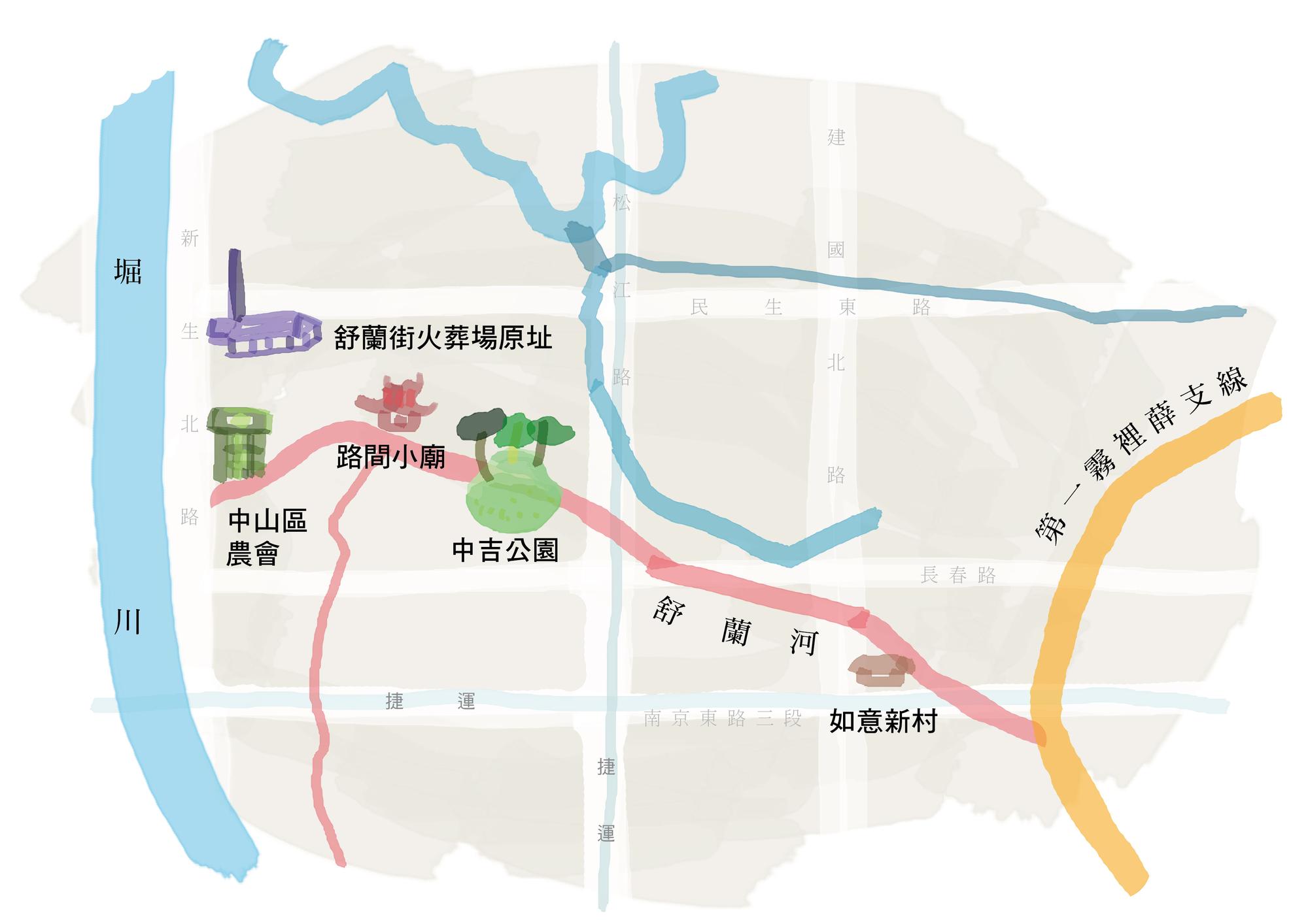 舒蘭河示意圖(黃昶憲/繪製)