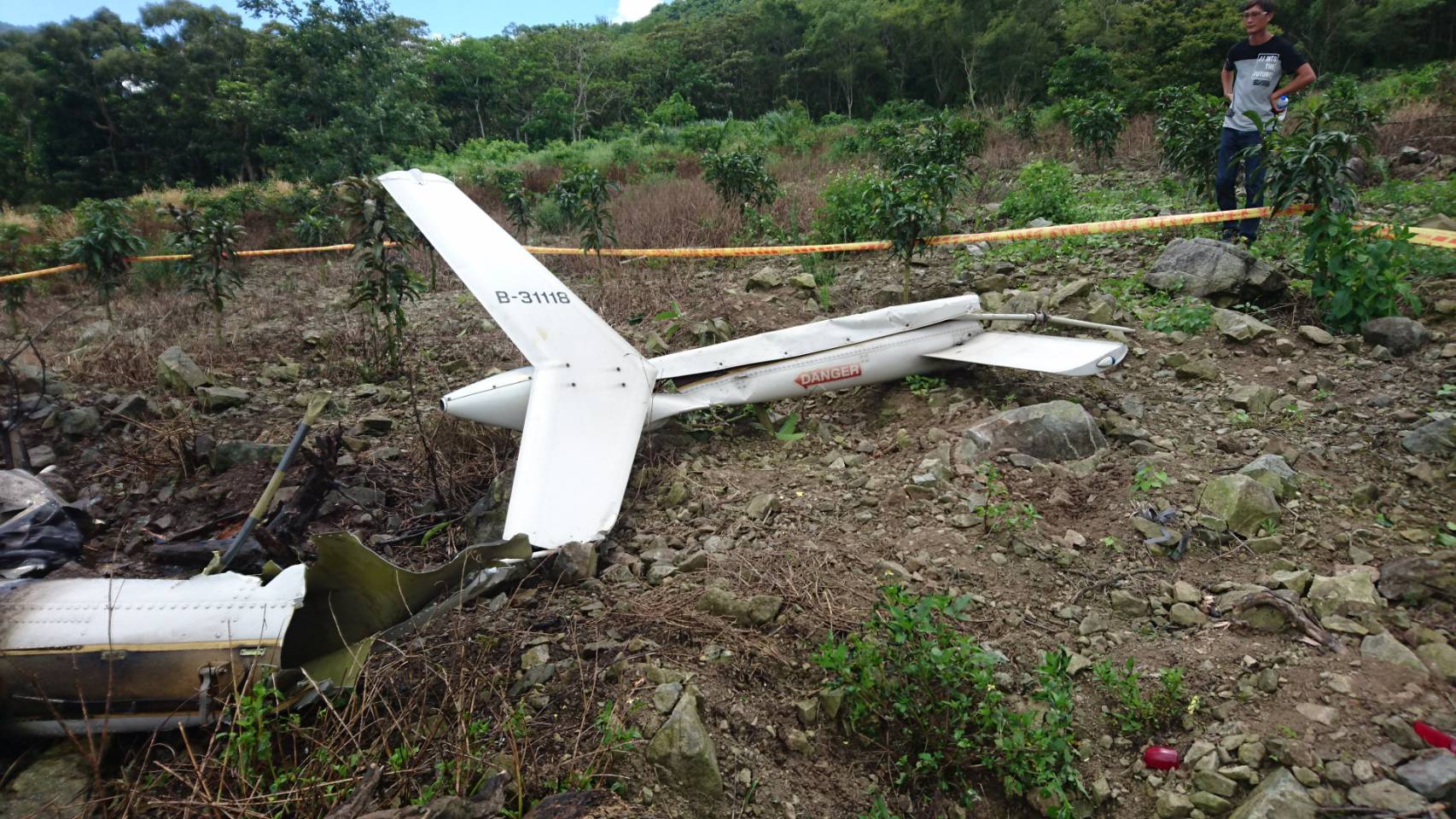 凌天航空墜毀的直升機機齡為15年，總飛行時數是4600多小時。（花蓮縣消防局提供）