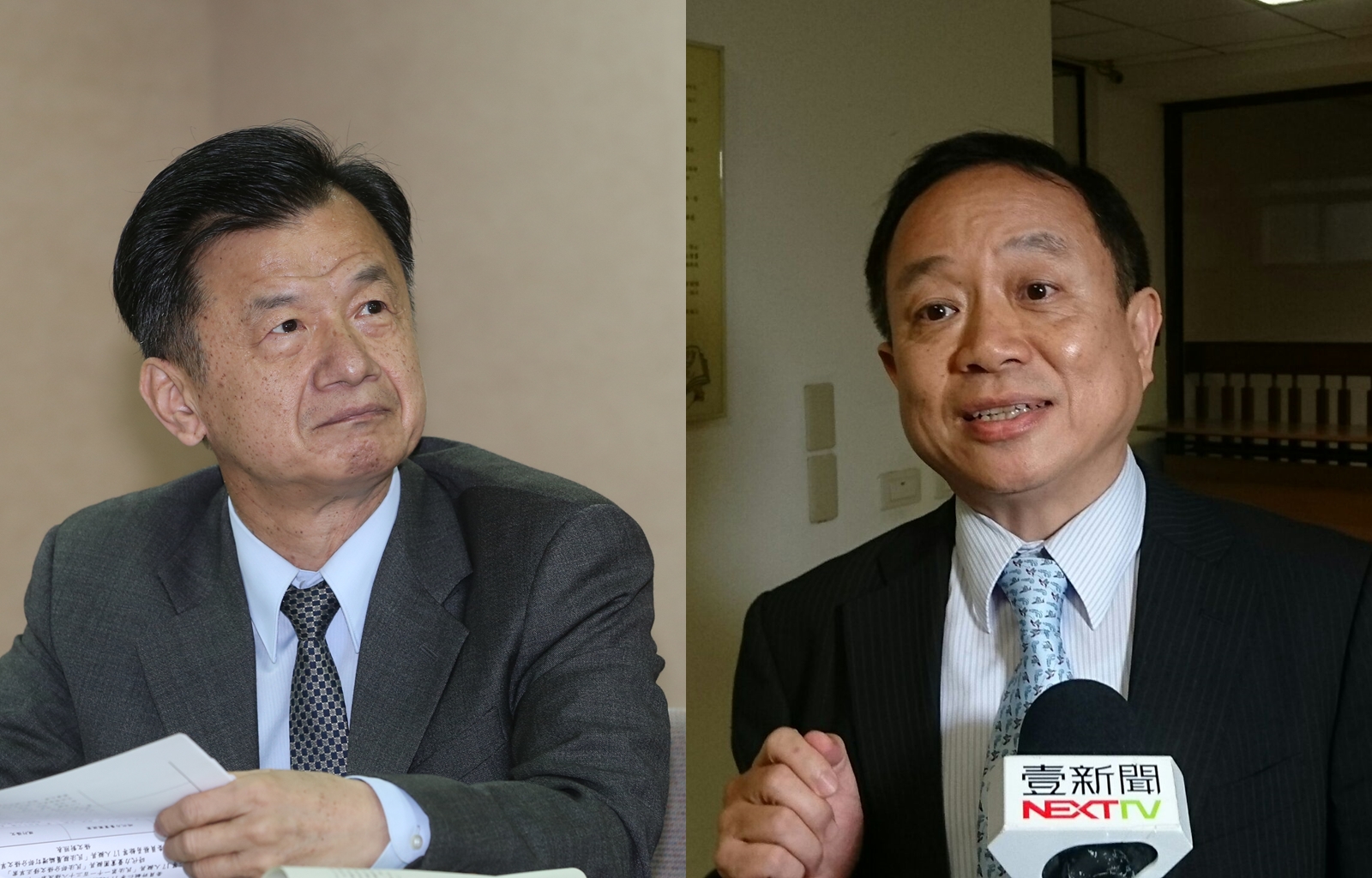 針對法務部長邱太三（左）將提告，黃越宏（右）揚言反控提告。