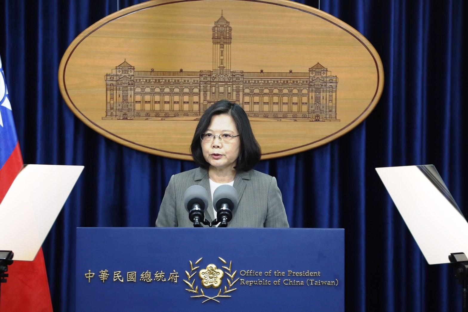 蔡總統發表嚴厲聲明,抨擊北京當局一慣操弄「一個中國」原則
