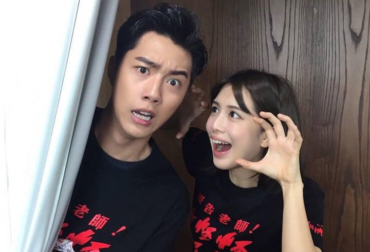劉奕兒拍戲和不少帥氣男星合作過，但保守的她謹守男女間的距離。左為蔡凡熙，摘自臉書。