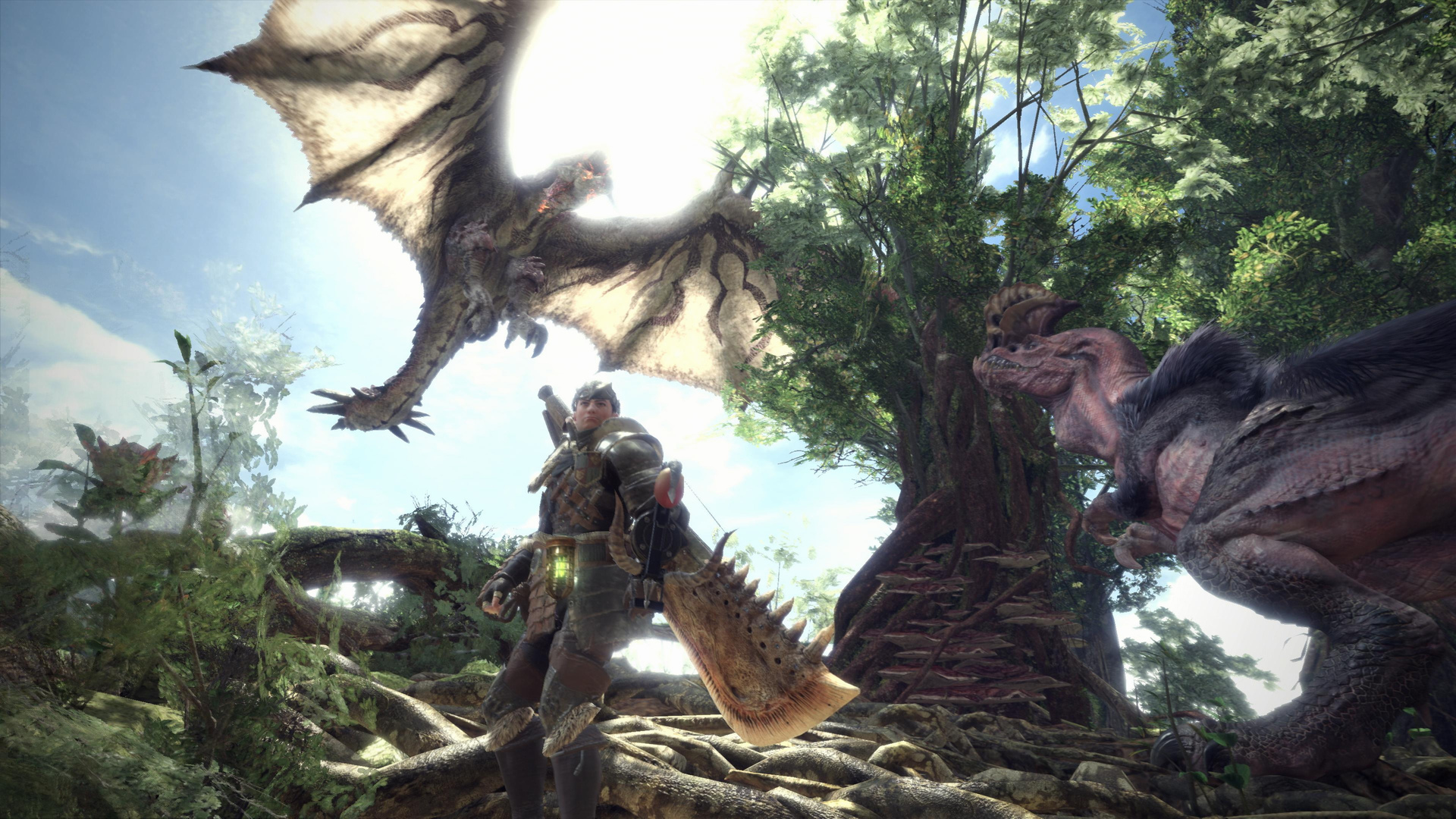 進入《魔物獵人世界》，在遼闊的場景中狩獵魔物。（圖片來源：發表會直播畫面）