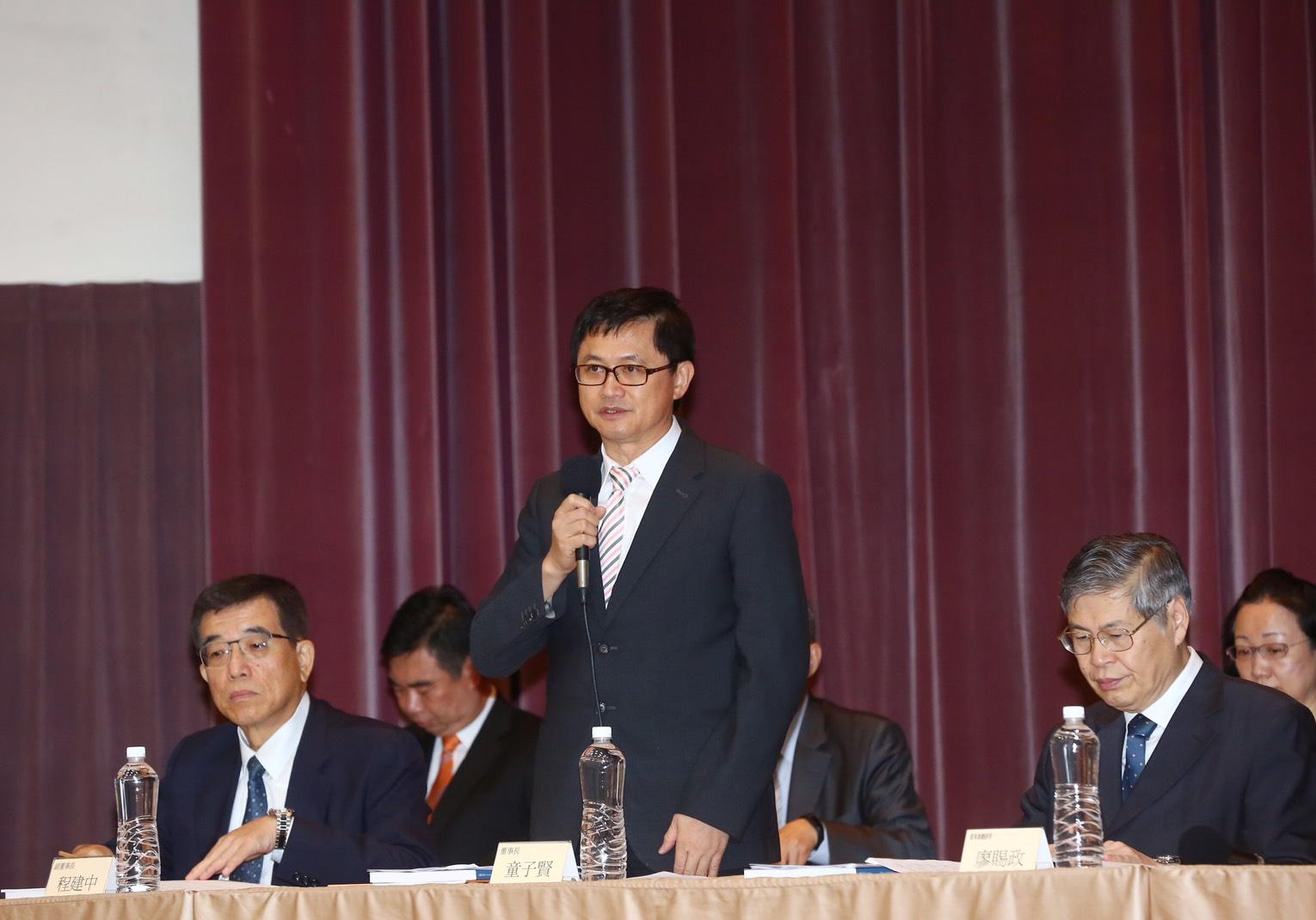 和碩董事長童子賢在股東會後表示，已經用實際行動投資台灣了。