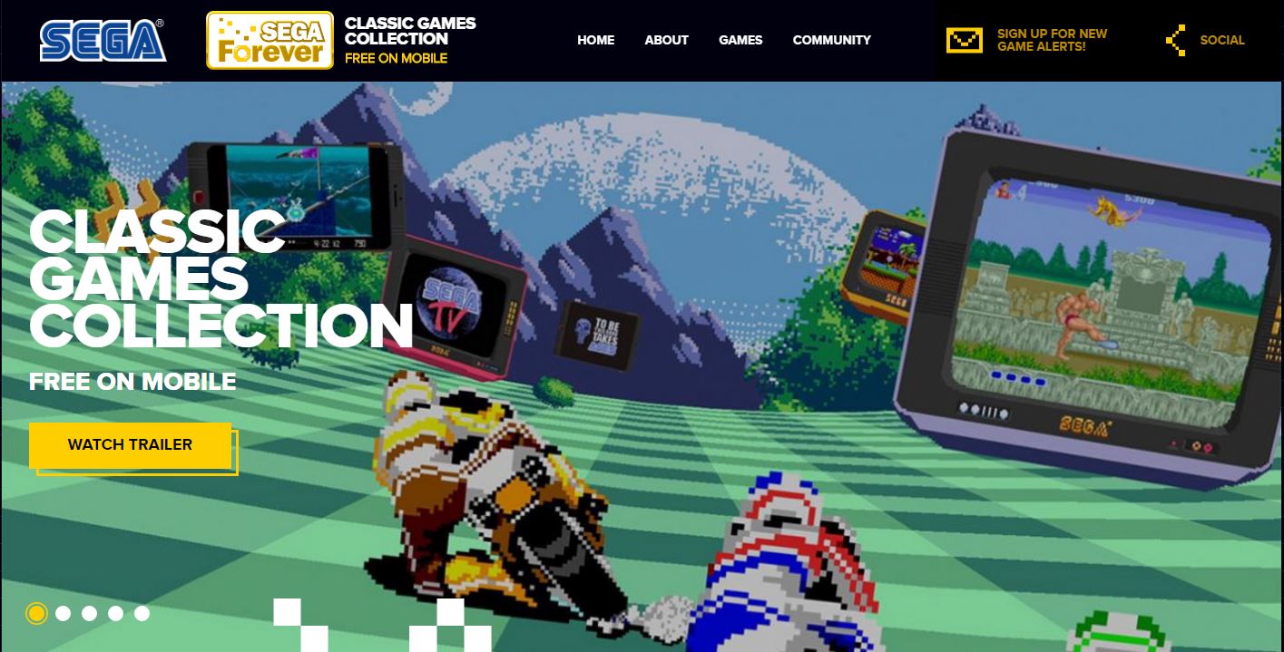 以蒐集SEGA過去經典遊戲的平台，SEGA Forever計畫在22日正式開始。（翻攝自官方網站）