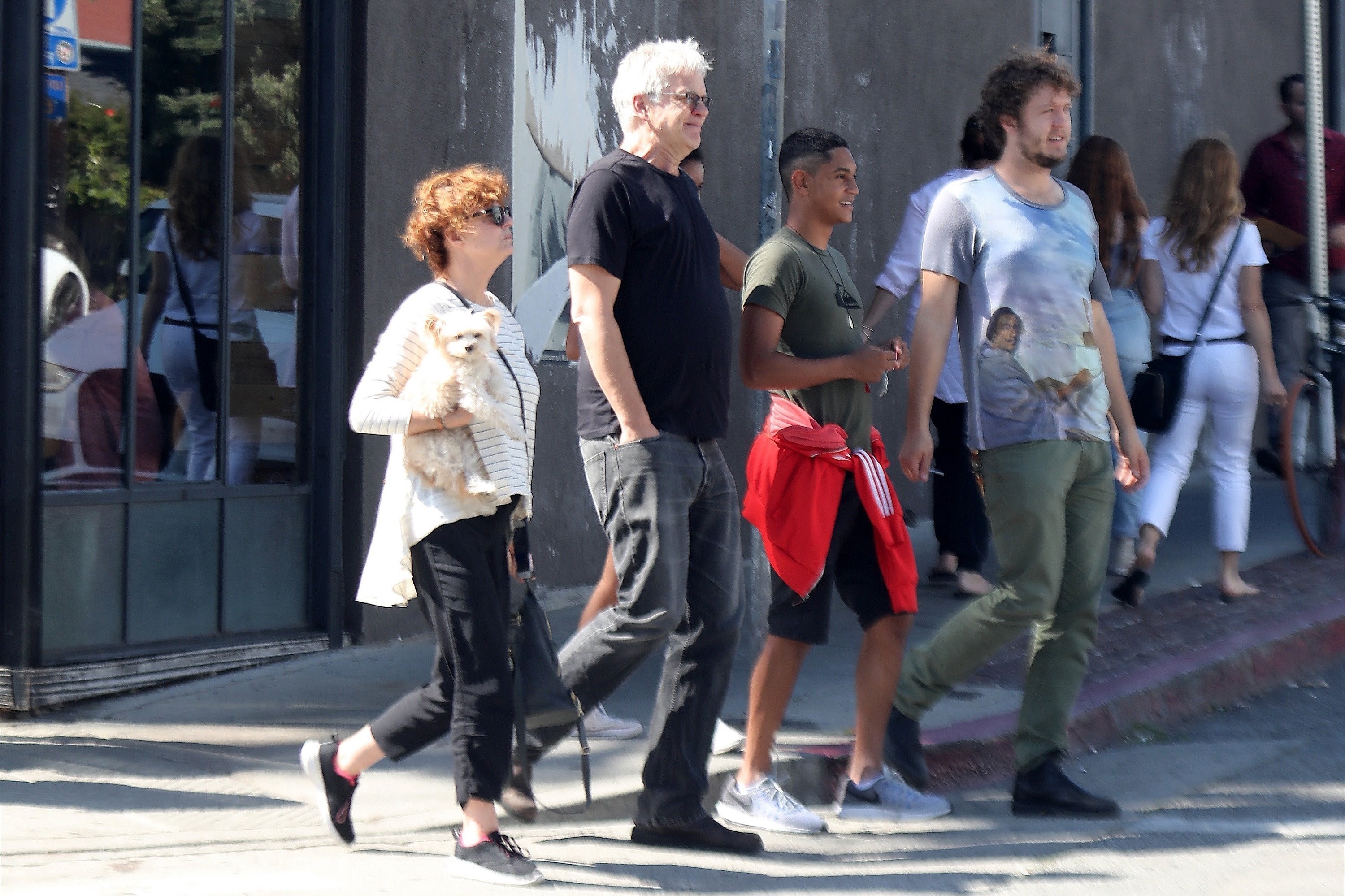 蘇珊莎蘭登日前被目擊與提姆和他們的兒子一起用餐，媒體懷疑他倆已悄悄復合。（東方IC）