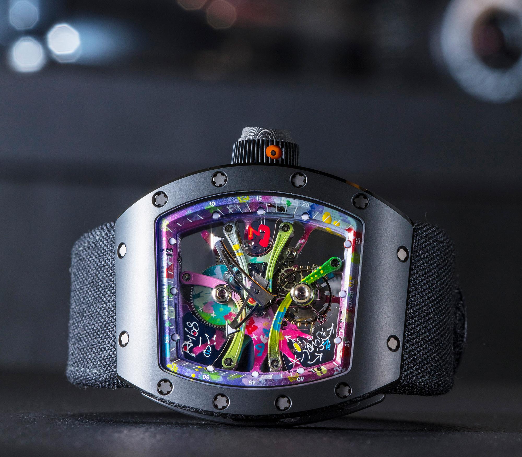 RICHARD MILLE RM 68-01 KONGO，與街頭塗鴉藝術家Cyril Kongo攜手打造而成，限量30只，定價NT$25,487,000。