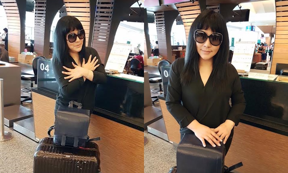 唐綺陽一大早出國錄節目，直播設備通通帶出國，但是覺得怕怕。