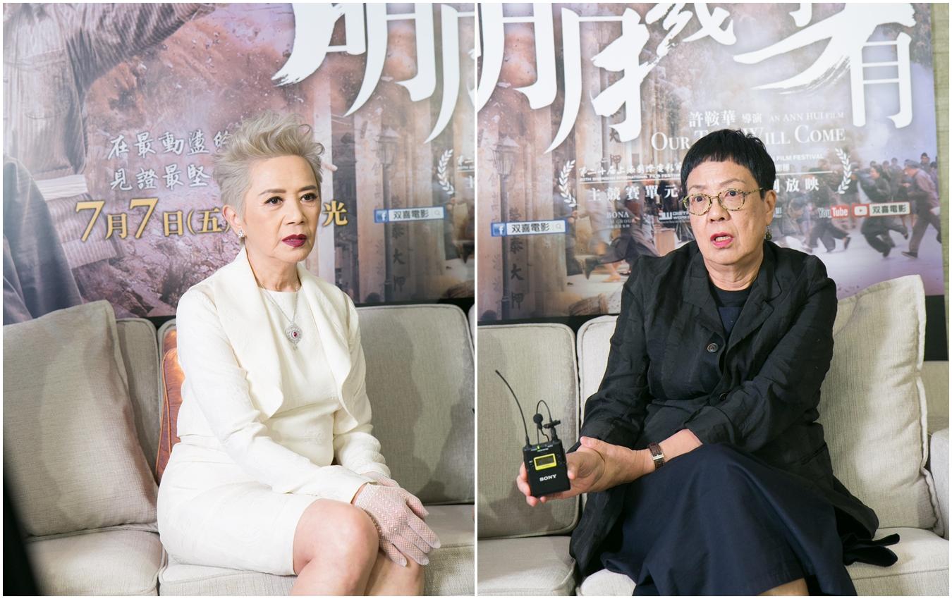 葉德嫻（左）和許鞍華（右）拍片默契十足，大導演力挺影后，沒她就不拍《明月幾時有》。