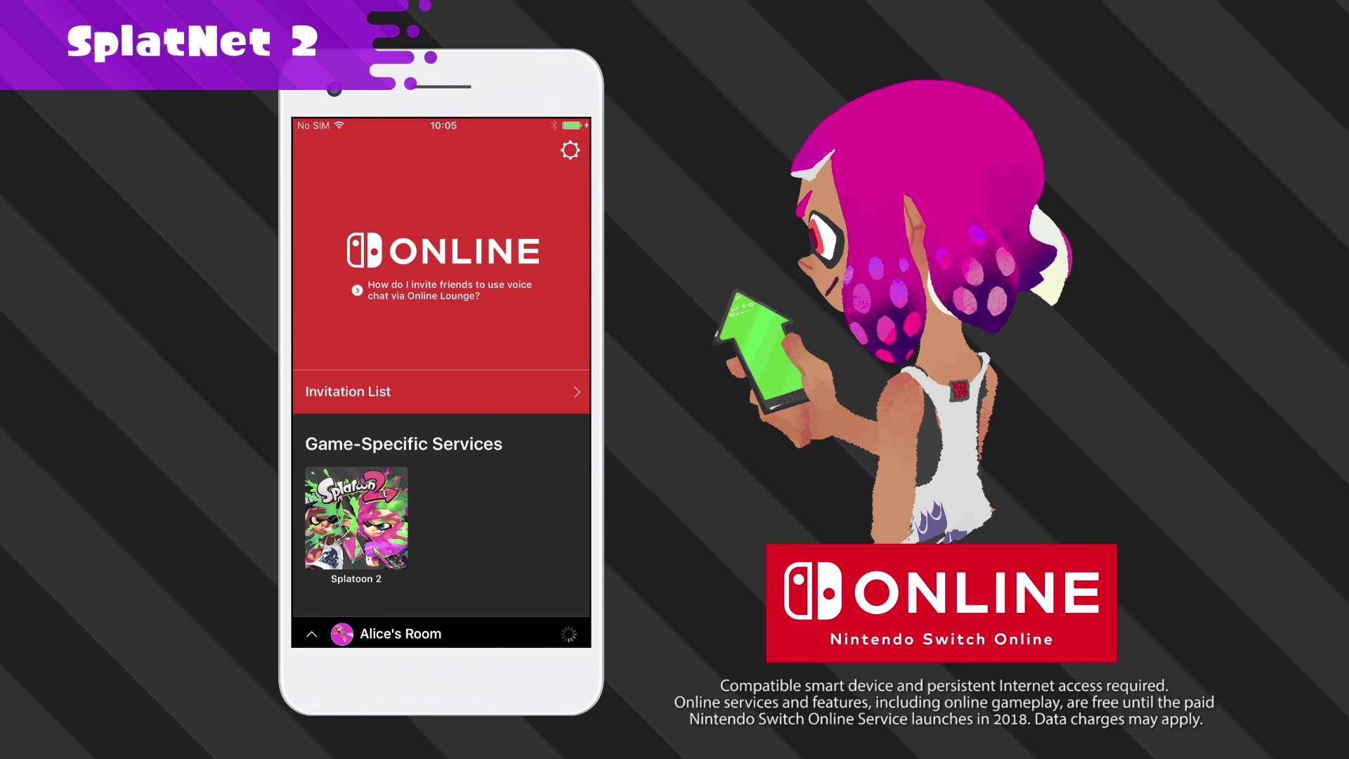 全新手機 App 會率先提供「SplatNet 2」的通訊、追蹤等多項服務。（圖片來源：直播發表會截圖）