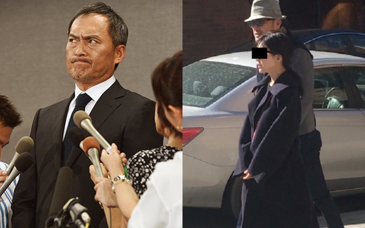 今年3月，渡邊謙在紐約被《週刊文春》拍到牽手小三，如今面對記者包圍，渡邊謙露出詭異表情，並否認離婚傳聞。