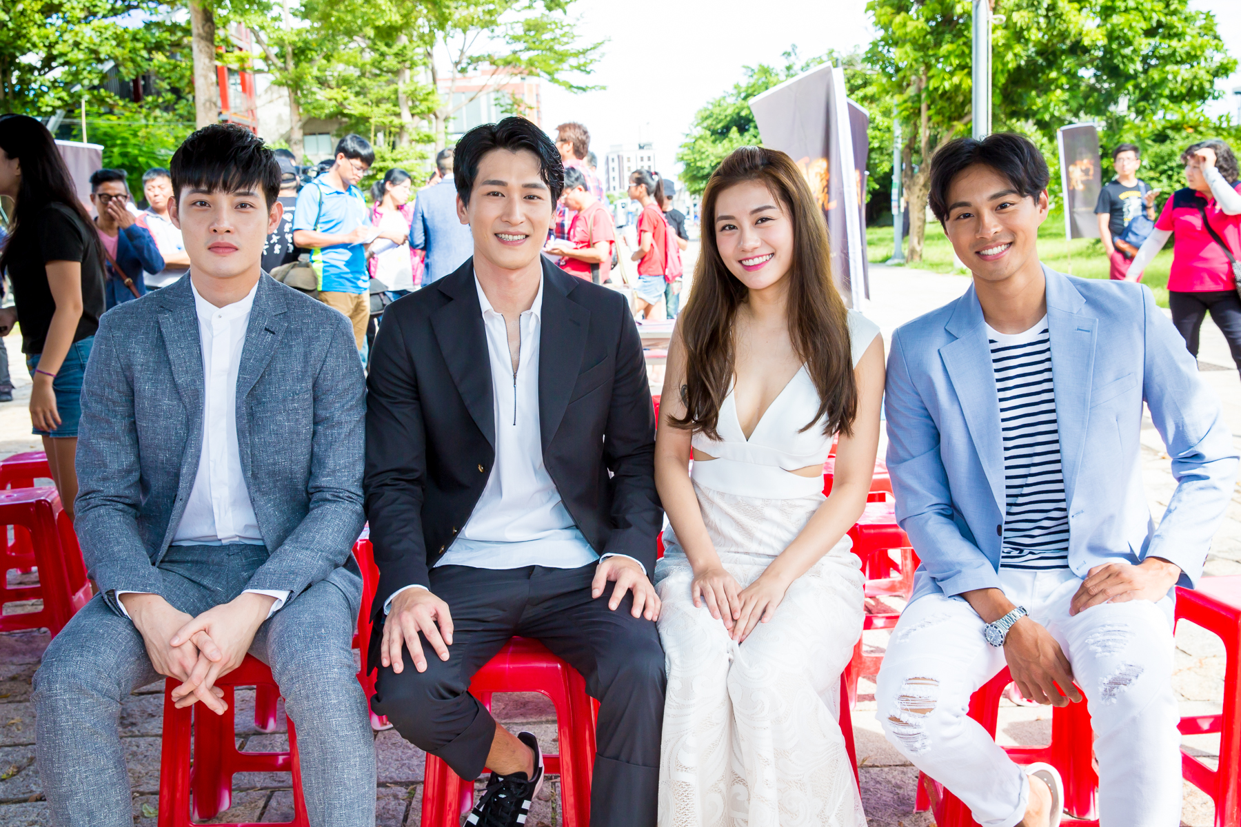 寇家瑞（左起）、邵翔、小蠻及孫其君，是新片《阿虎》主要演員。