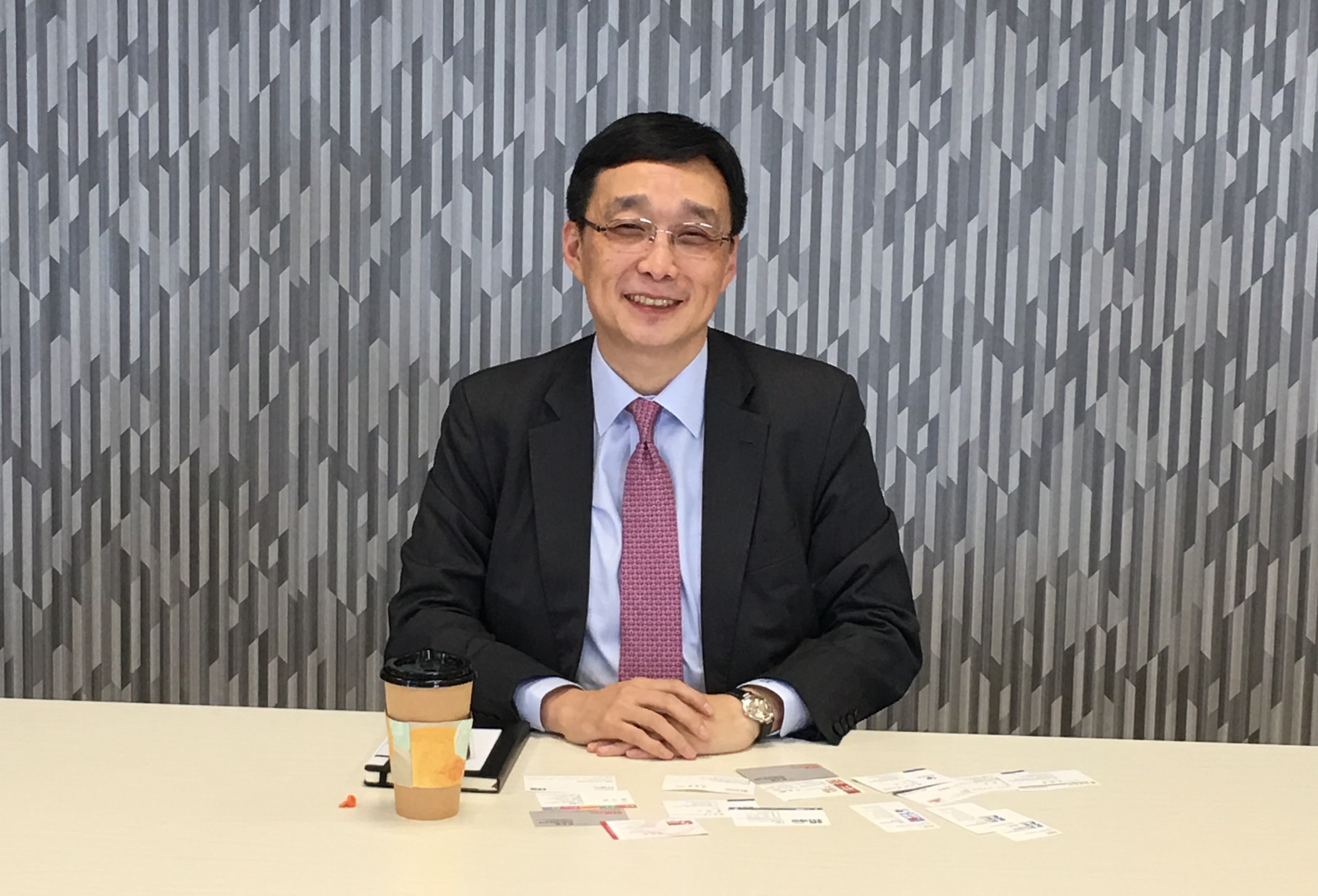 「併購天王」郭明鑑新接國泰世華銀行董事長今和媒體茶敘。