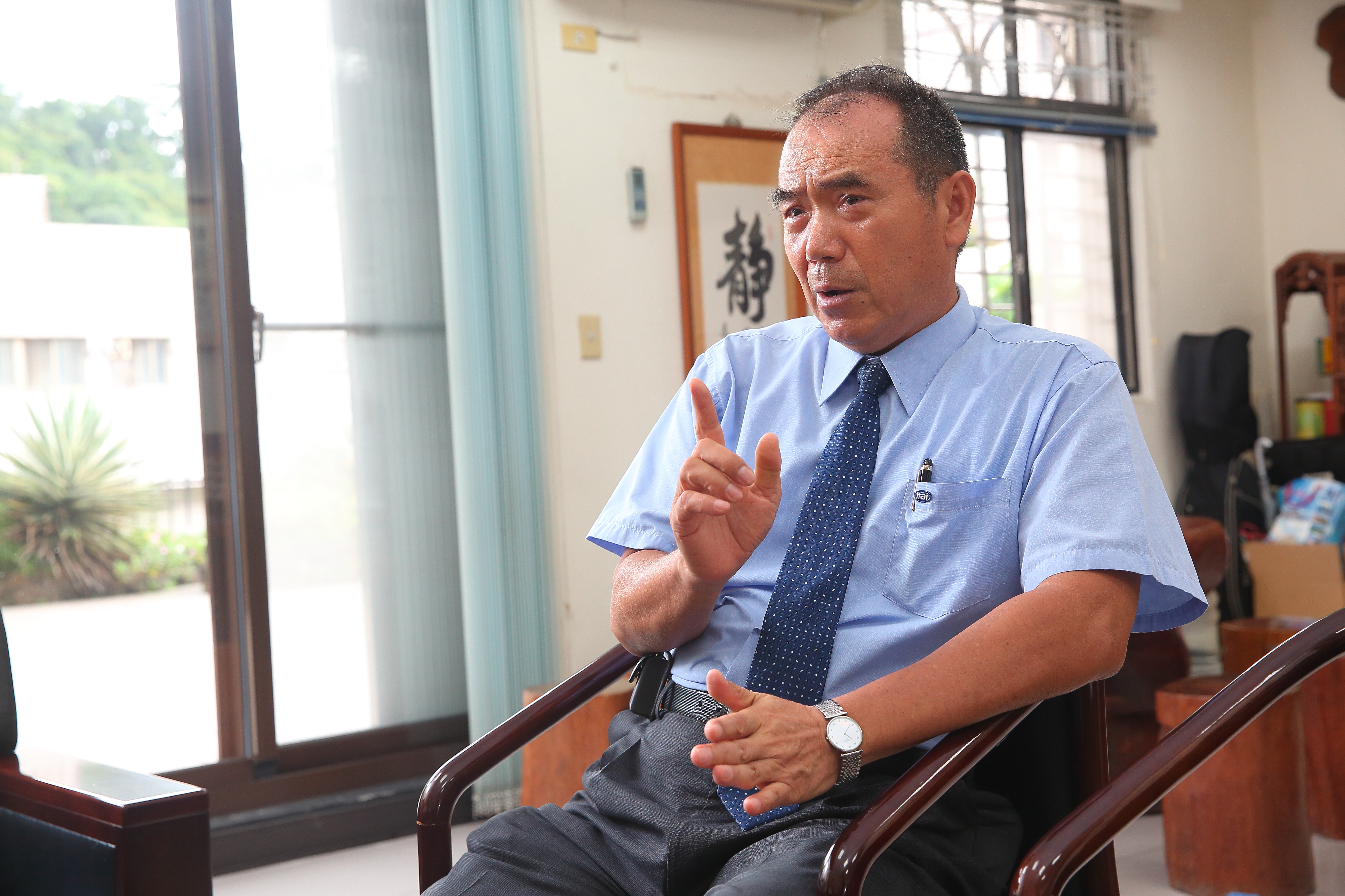 孩子遺傳了洪團樟的能言善道，他自嘲回到家只有乖乖聽訓的份。