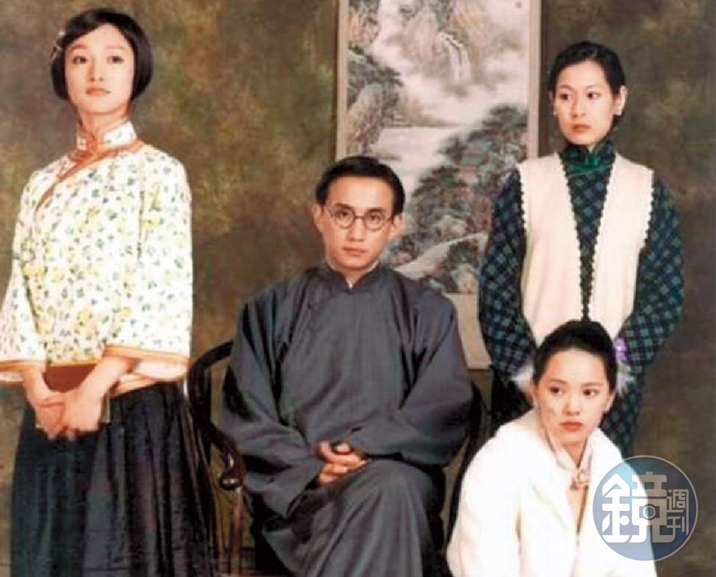 《人間四月天》當時邀得周迅（左起）、黃磊、劉若英和伊能靜（前）演出，紅極一時，其中黃磊扮演的徐志摩，更令無數粉絲傾心。（翻攝自網路）