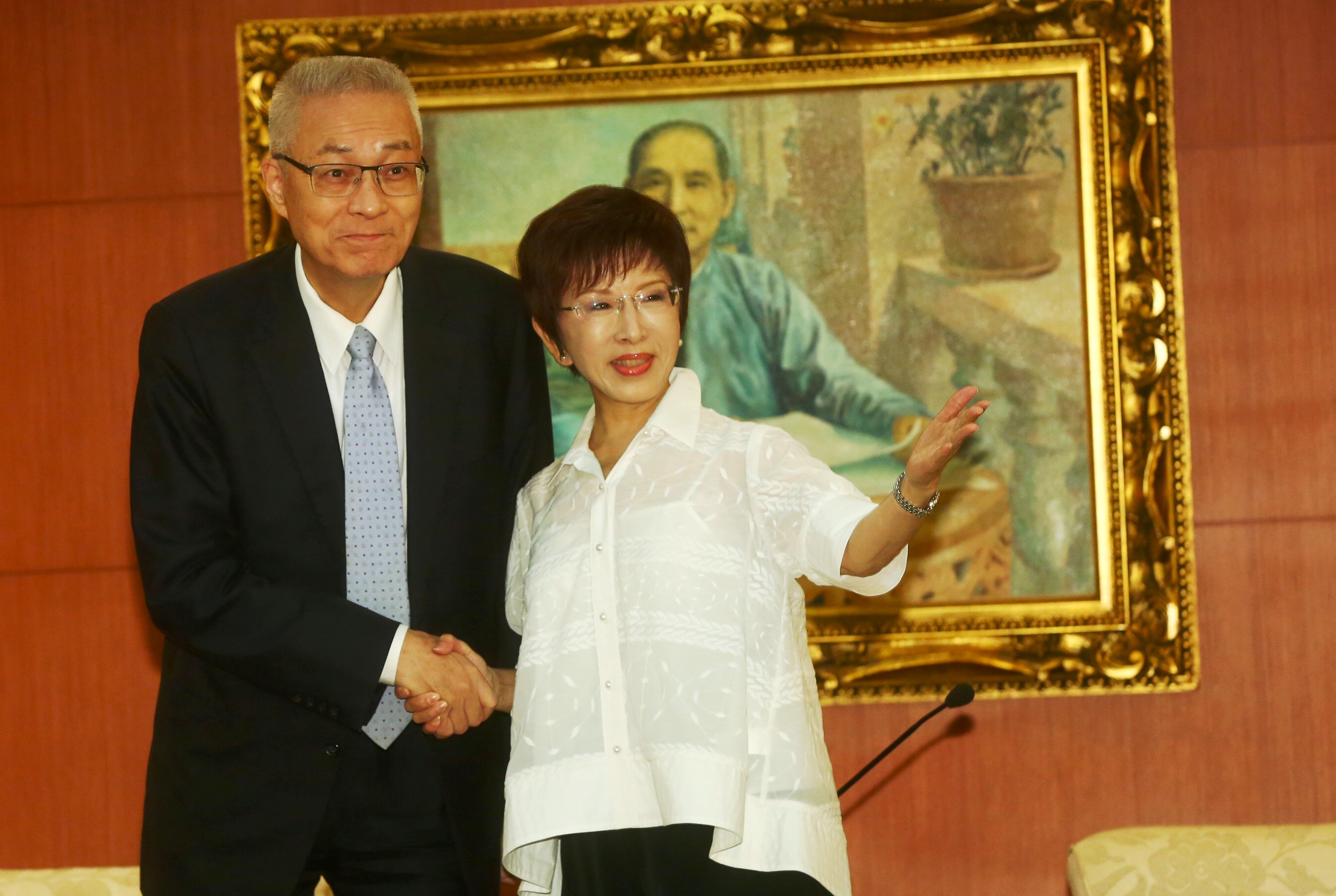 前主席洪秀柱去年9月全代會通過要推動的「和平政綱」遭全數刪除。