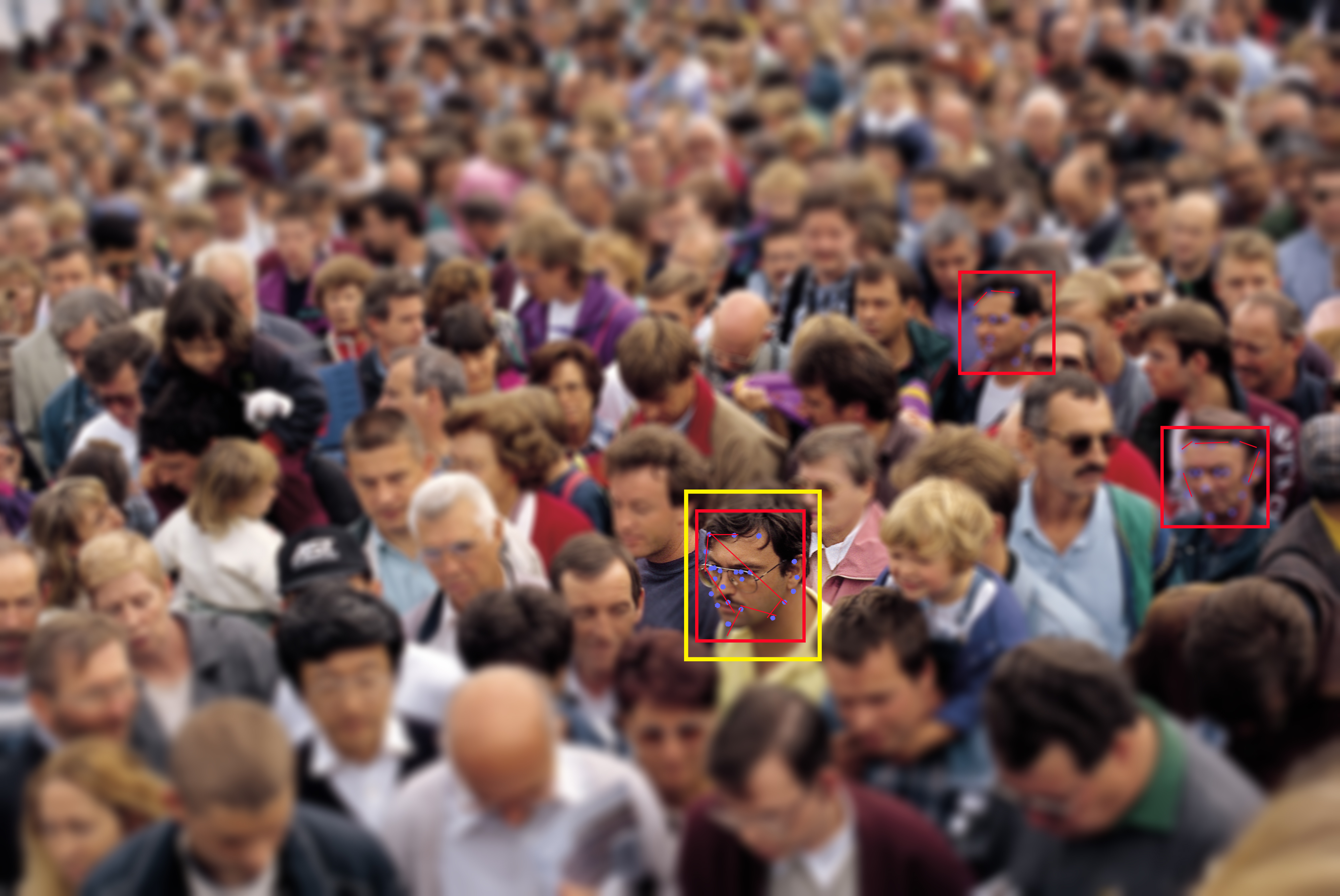 AI面部辨識系統，如今已可在人群中辨識特定對象。（東方IC）