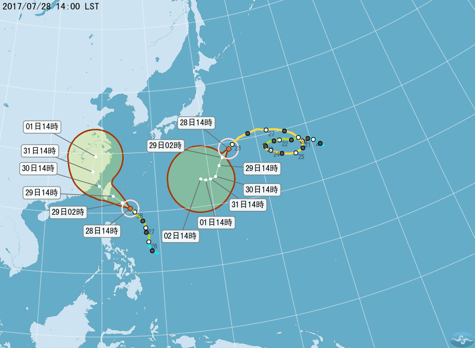 中央氣象局最新預估，尼莎已經增強為中度颱風，持續朝台灣直撲而來，預計明天晚間就會從花東登陸。