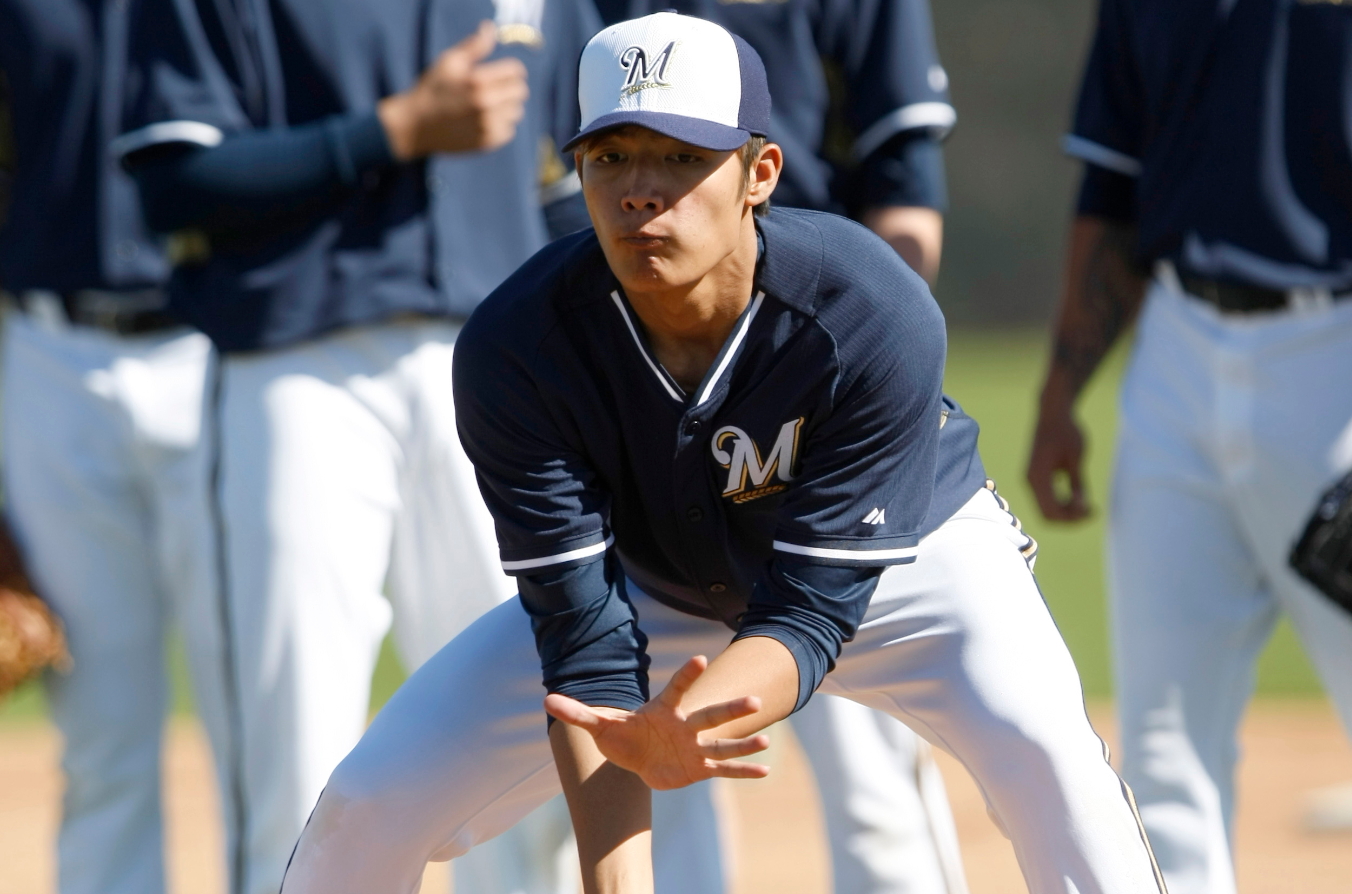 2014年王維中因在春訓期間表現不錯而短暫登上大聯盟。（達志影像）