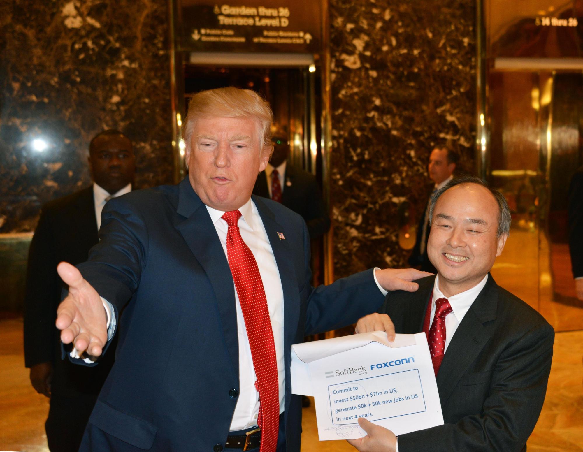 去年底日本軟銀社長孫正義首度讓鴻海赴美投資計畫曝光。