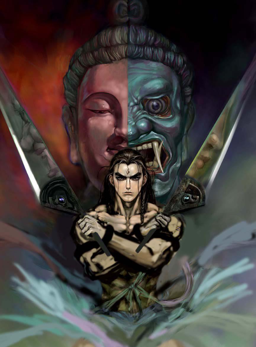 為了幫練任爭取工作，當年鄭問特別將《鬥神》授權給練任繪製；此為練任試畫圖，他希望有時間能完成這部作品，報答恩師。（練任提供）