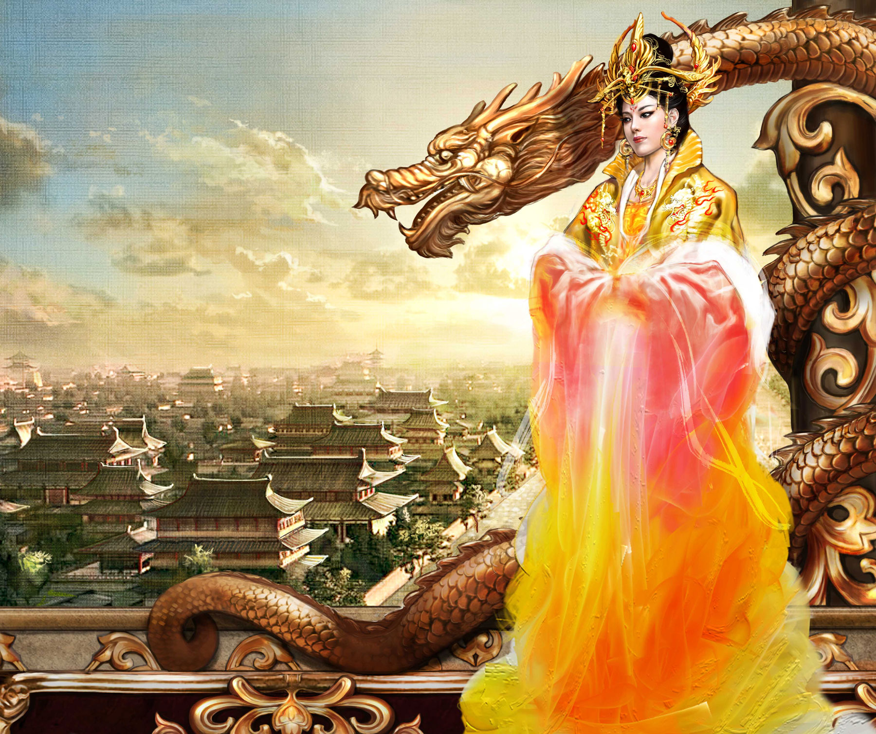 練任替黃易小說《盛唐三部曲》繪製插畫，圖為武曌（武則天）。（練任提供）