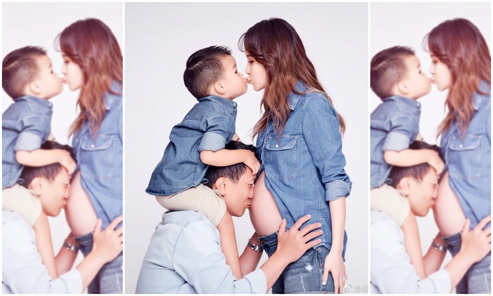 侯佩岑PO出一家人幸福的模樣，並祝全天下爸爸父親節快樂！