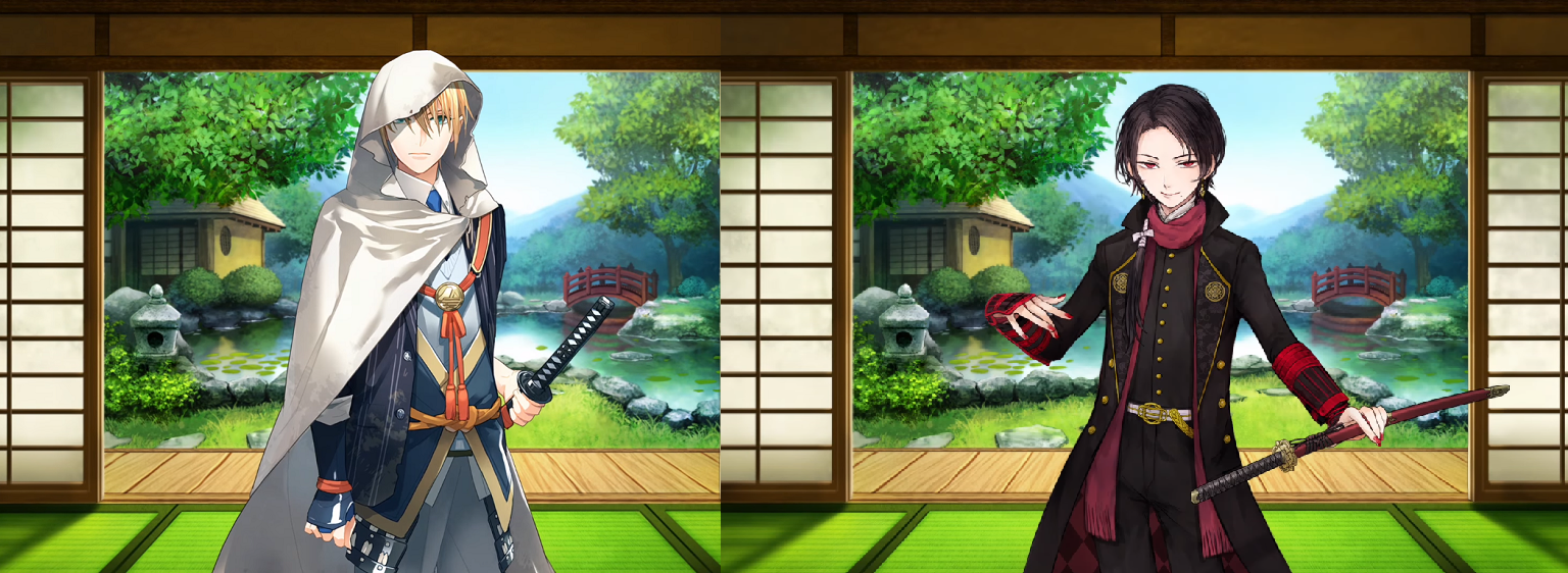 《刀劍亂舞》最新電視廣告，左為山姥切國廣，右為加州清光。