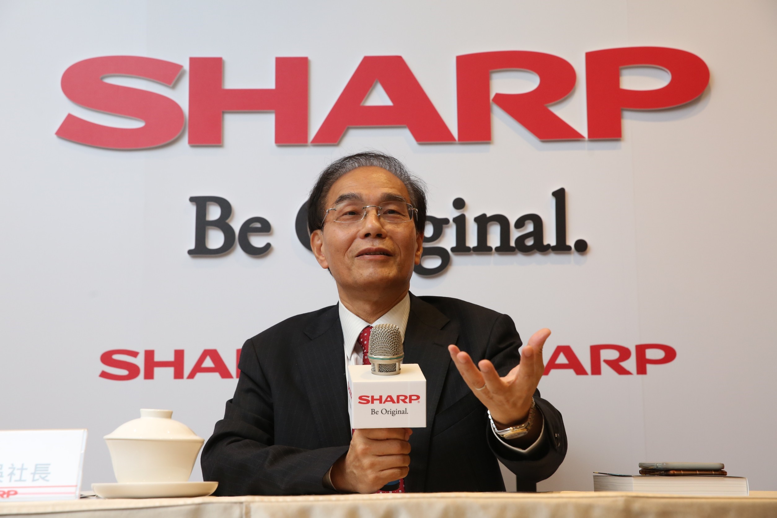 夏普社長戴正吳任職一年，回台開媒體懇談會。