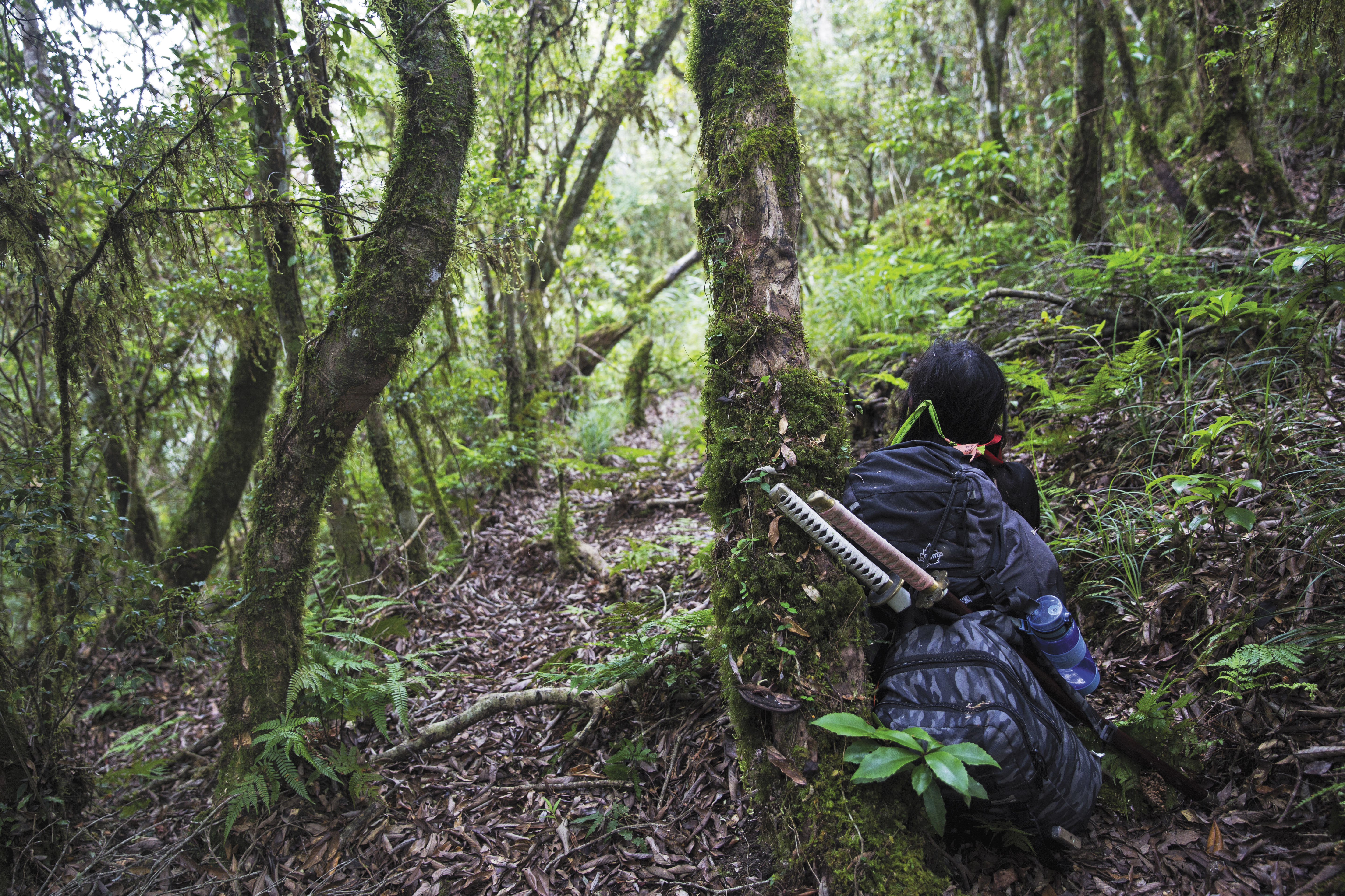 雪娃說自己是二刀流，帶著2把武士刀及其他重要紀念物品下山。