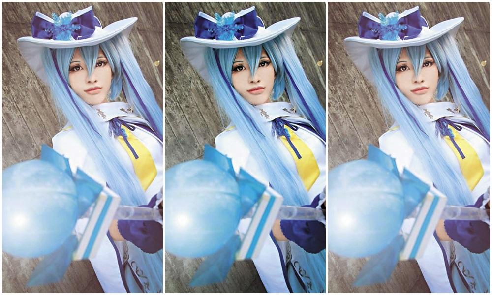 雪娃喜歡Cosplay(角色扮演),曾出過鏡音雙子、初音等角色。圖中角色為2014年版雪初音。(翻攝雪玥花雪娃沁玥 TW Cosplayer臉書)