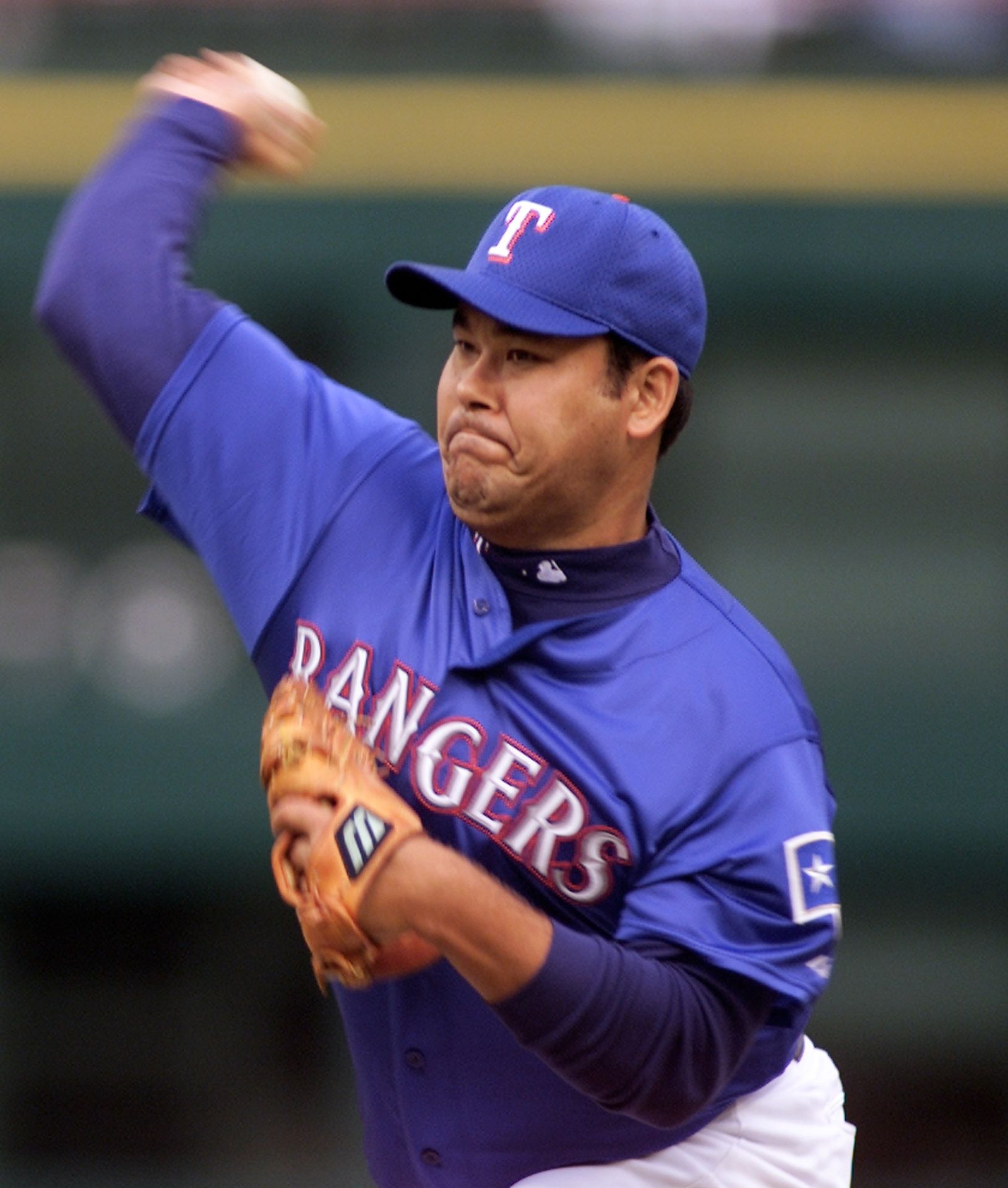 2002年3月30日，伊良部秀輝加入德州遊騎兵隊春訓，這也是他在大聯盟的最後一個球季。（東方IC）